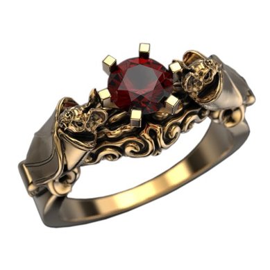 Помолвочное кольцо Летучая мышь CC-192/1-З15020 - Ювелирная студия Золотой Дом