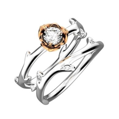 Обручальное и помолвочное кольца CC-003 | CC-003-З15028 - Ювелирная студия Золотой Дом