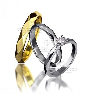 Обручальное и помолвочное кольца 16040 | 16040-O15033 - Студия обручальных колец OBRUCHALKI.com