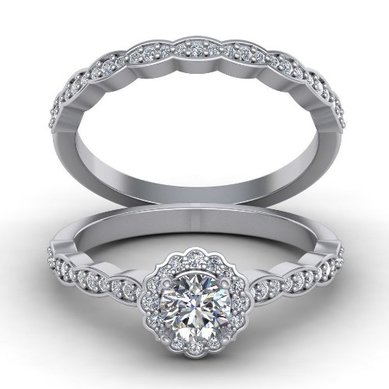 Обручальное и помолвочное кольца CC-715 | CC-715-З15036 - Ювелирная студия Золотой Дом