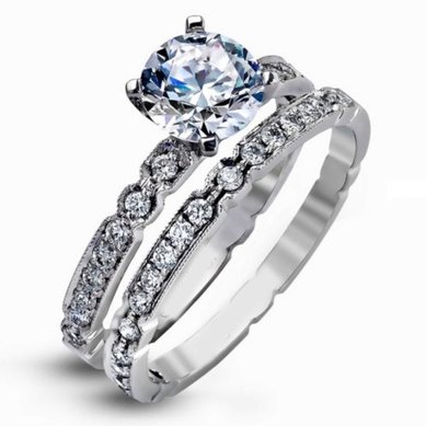 Обручальное и помолвочное кольца CC-358 | CC-358-З15038 - Ювелирная студия Золотой Дом