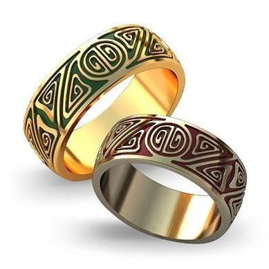 Обручальные кольца 141135 | 141135-E15050 - Ювелирный салон Evora