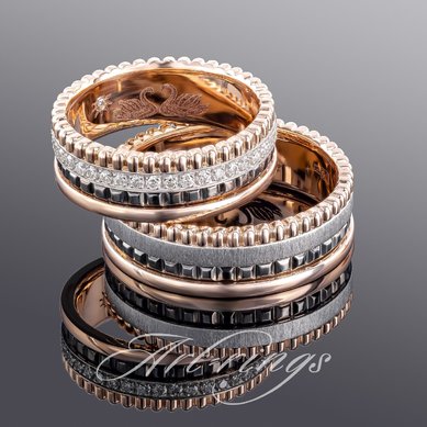 Обручальные кольца 113 | 113-A15419 - Ювелирная студия Art-Rings