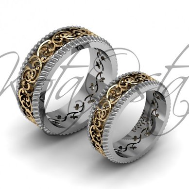 Обручальные кольца KO-OKN1129 | KO-OKN1129-K2484 - Ювелирный салон KotaOsta