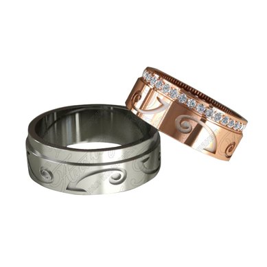 Обручальные кольца 1102-А2952 - Ювелирная компания Алмаз