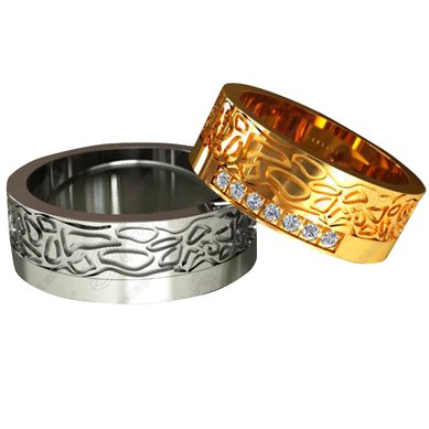 Обручальные кольца 1165-А2963 - Ювелирная компания Алмаз