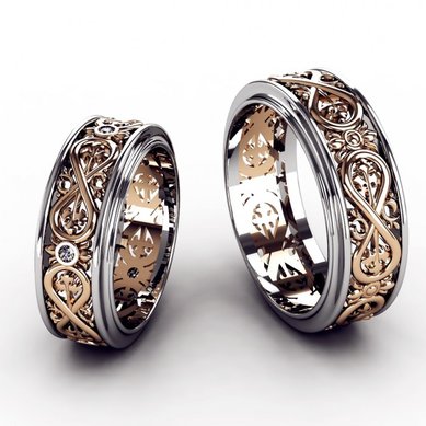 Обручальное кольцо KO-OKB201G-K2996 - Ювелирный салон KotaOsta