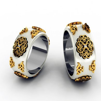 Обручальное кольцо KO-OKB197G-K3009 - Ювелирный салон KotaOsta