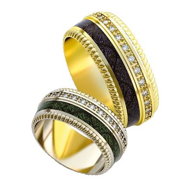 Обручальные кольца 199м | 199ж-Д3030 - Ювелирная выставка Дубровка