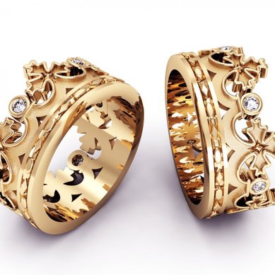 Обручальные кольца KO-OKB56G | KO-OKB56G-K4220 - Ювелирный салон KotaOsta