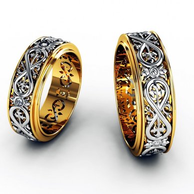 Обручальные кольца KO-OKB203G | KO-OKB203G-K4221 - Ювелирный салон KotaOsta