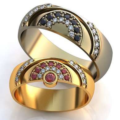 Обручальные кольца 12583 | 12583-O5450 - Студия обручальных колец OBRUCHALKI.com