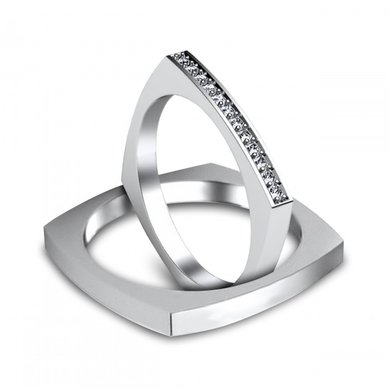 Обручальные кольца 261w | 261m-G5459 - Ювелирная компания Gem Tech / Джем Тэк