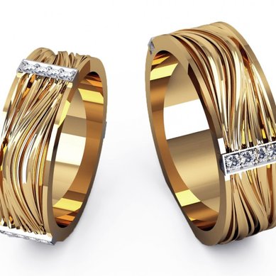 Обручальные кольца KO-OKB260G | KO-OKB260G-K5940 - Ювелирный салон KotaOsta