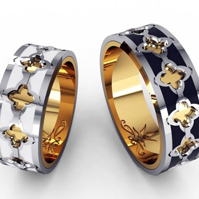 Обручальные кольца KO-OKB273G | KO-OKB273G-K5943 - Ювелирный салон KotaOsta