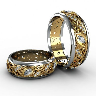 Обручальные кольца KO-OKB251G | KO-OKB251G-K5953 - Ювелирный салон KotaOsta