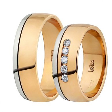 Обручальные кольца 10-215 | 10-216-Ю809 - Ювелирный магазин Юверос
