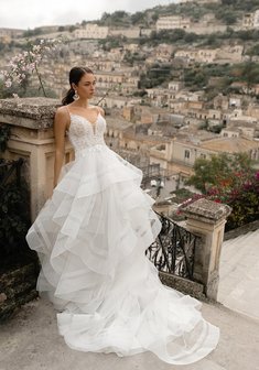 Свадебное платье Roslyn 21043-Э68872. А-силуэт, длинное со шлейфом.