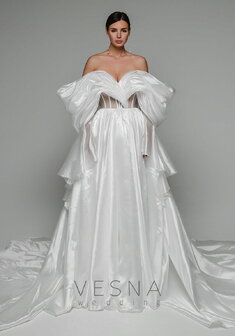 Свадебное платье Розалия-V70103. А-силуэт, длинное со шлейфом.