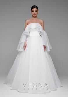 Свадебное платье Эльза-V70113. С пышной юбкой, длинное со шлейфом.