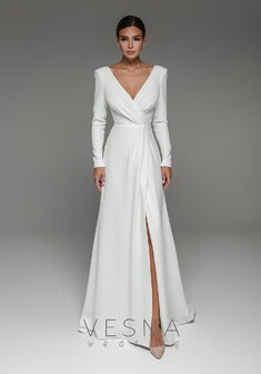 Свадебное платье Орси Вайт-V70121. А-силуэт, длинное без шлейфа.