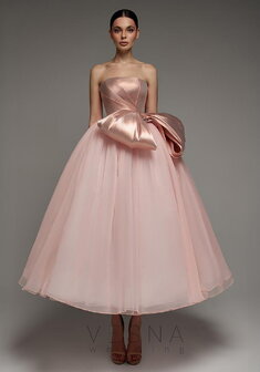 Вечернее платье Бэтти-V70667. С пышной юбкой, длинное без шлейфа.