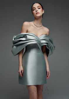 Вечернее платье Зендая Минт-V70679. С прямой юбкой, короткое без шлейфа.