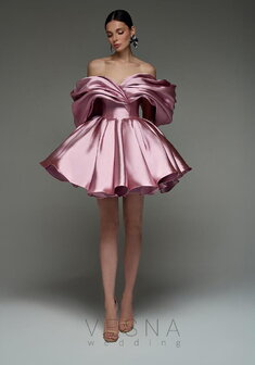 Вечернее платье Рафаэлла Пион-V70703. С пышной юбкой, короткое без шлейфа.