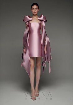 Вечернее платье Вероник Пион-V70712. С прямой юбкой, короткое без шлейфа.