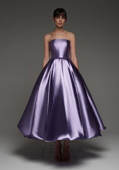 Вечернее платье Грейс Лаванда-V70729. С пышной юбкой, длинное без шлейфа.