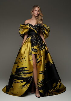 Вечернее платье Зендая-V70757. С пышной юбкой, длинное со шлейфом.