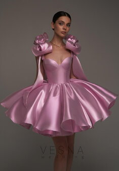 Вечернее платье Принцесс Барби Перл-V70775. С пышной юбкой, короткое без шлейфа.