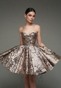 Вечернее платье Принцесс Мокко Шанхай-V70812. С пышной юбкой, короткое без шлейфа.