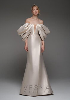 Вечернее платье Треддисон-V70838. А-силуэт, длинное без шлейфа.