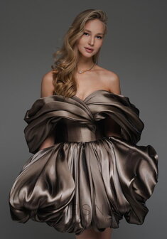 Вечернее платье Джорджия-V70852. С пышной юбкой, короткое без шлейфа.