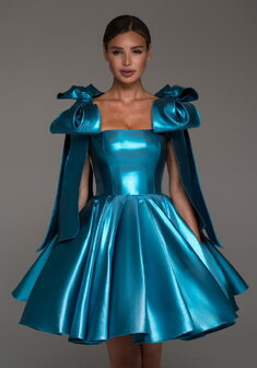 Вечернее платье Ника Блю-V70857. С пышной юбкой, короткое без шлейфа.