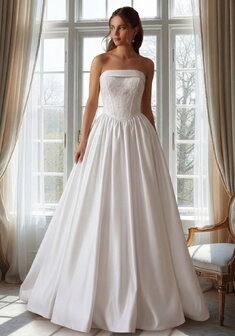 Свадебное платье Альфа-М70894. А-силуэт, длинное без шлейфа.