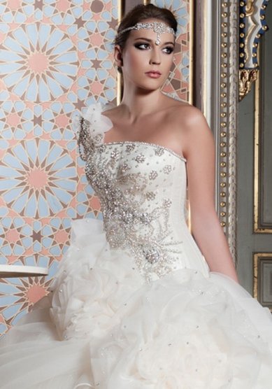 Свадебное платье 1300290-1-2 Сабрина Лямка-S31816 - Свадебный салон Sharmel