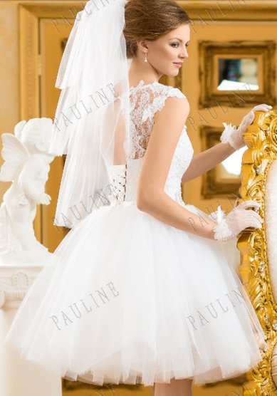 Свадебное платье Прима - короткое платье-А41465 - Свадебный салон АСТОРИЯ СТИЛЬ