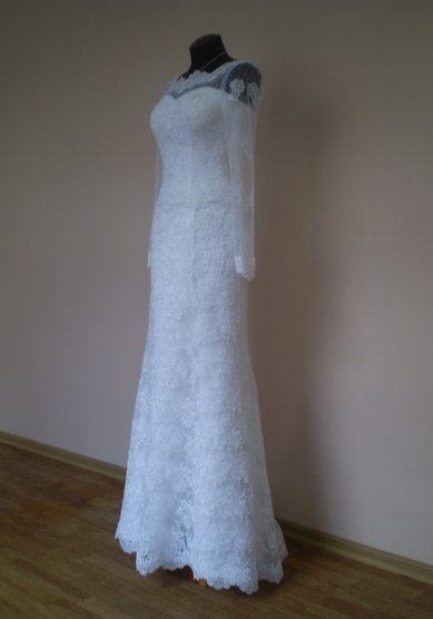 Свадебное платье Русалка (с рукавами)-В49317 - Свадебный салон Венера