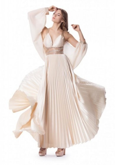 Вечернее платье Шампань-М58500 - Свадебный салон Мендельсон