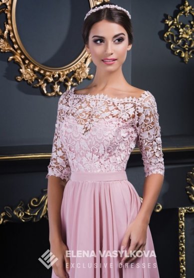 Вечернее платье V-015-П63688 - Свадебный салон ПЛАТЬЕ МЕЧТЫ