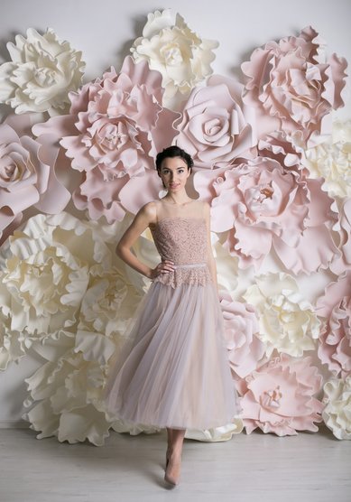 Вечернее платье Эстэль миди-C64012 - Свадебный салон Celebrity