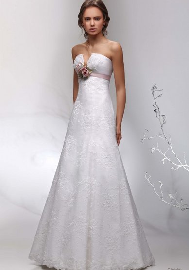 Свадебное платье Ариадна с цветком-B15449 - Мир свадебной моды Bellissimo
