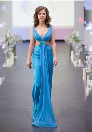 Вечернее платье 151 бирюзовое-V18143 - Бутик VENDI