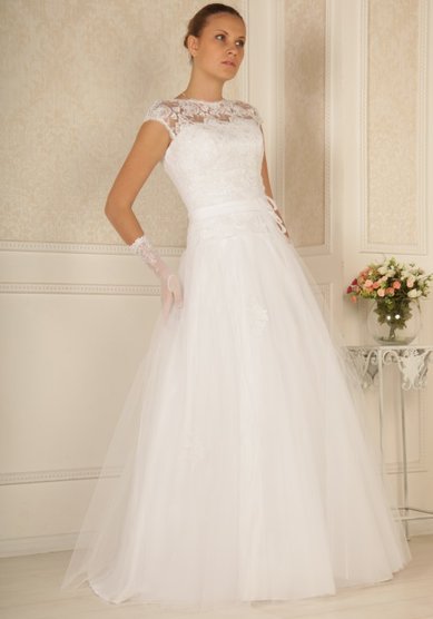 Свадебное платье Софи (закрытое)-В34669 - Свадебный салон Венера