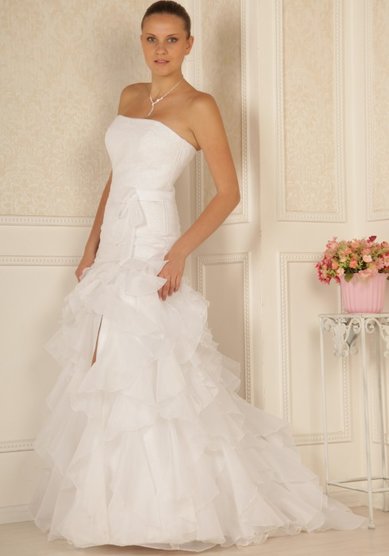 Свадебное платье Кармен (жабо)-В34694 - Свадебный салон Венера