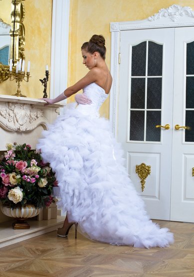 Свадебное платье Афина (спереди короткое)-В40350 - Свадебный салон Венера