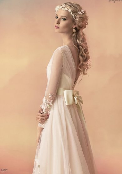 Свадебное платье Климентия (атлас)-Р44312 - Свадебные салоны Рейна