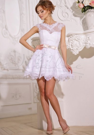 Свадебное платье Эдельвейс короткое-B45258 - Свадебный салон Belle Amore